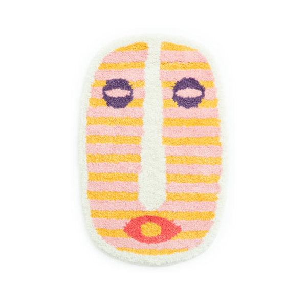 Bath mat abstract face