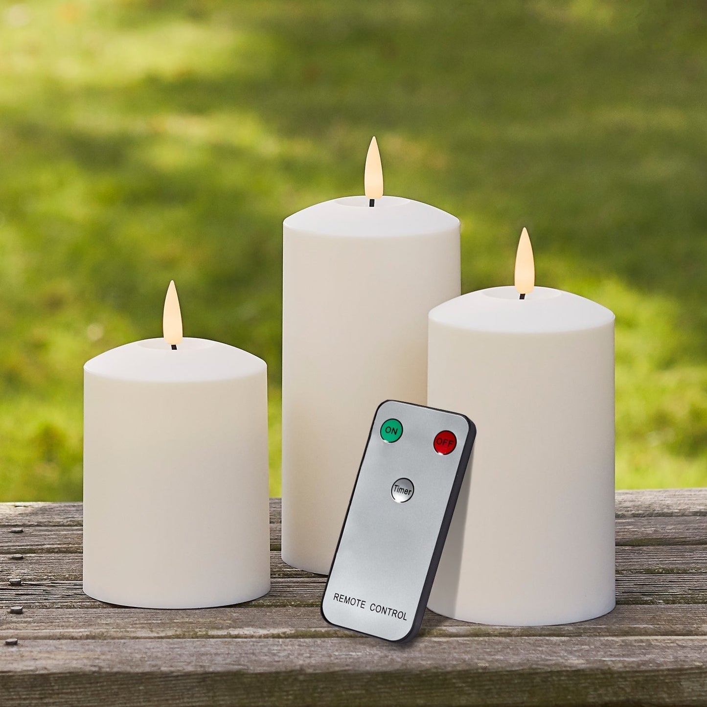 Brehn | TruGlow LED Outdoor Candles Trio with Remote Control