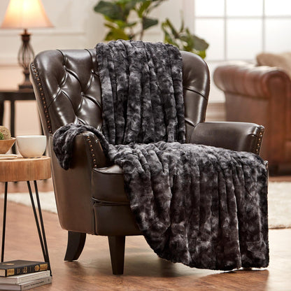 Skanto | Double-Sided Oversized Wolf Faux Fur Throw Blanket