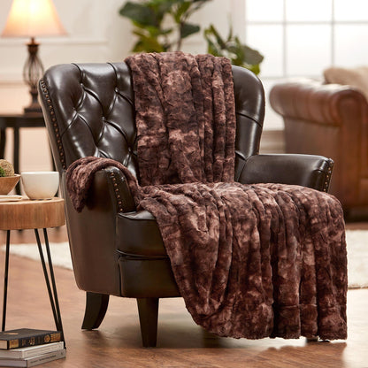 Skanto | Double-Sided Oversized Wolf Faux Fur Throw Blanket