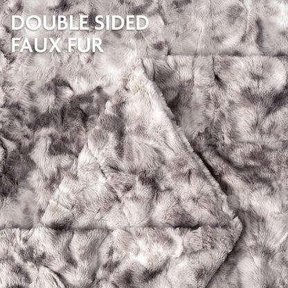 Skanto | Double-Sided Oversized Wolf Faux Fur Throw Blanket