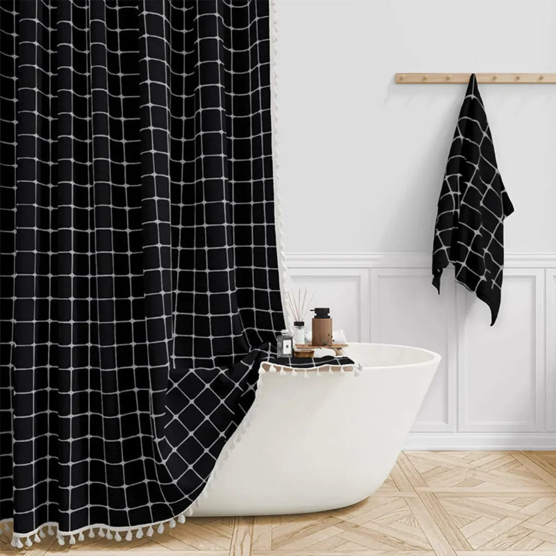 BowLift | Boho-Linen Shower Curtain with Tassels