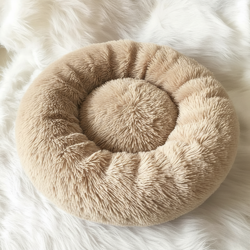 Skanto | Anti-Stress Dog Bed with Soft Faux Fur & Supportive Padding