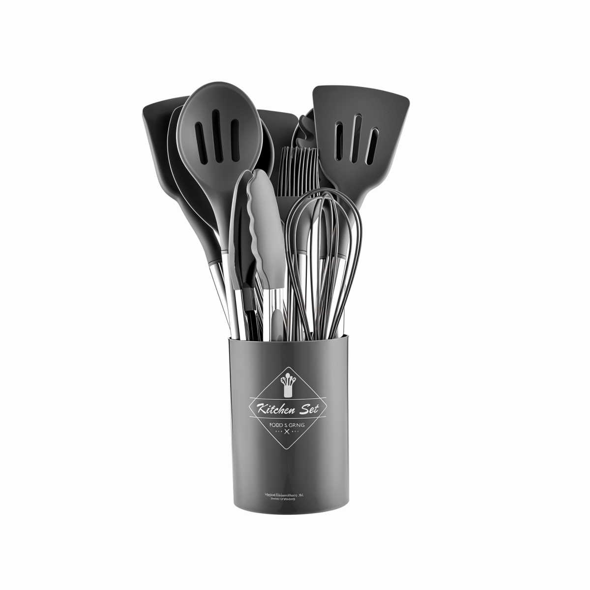 Skanto | 12-Piece Silicone Kitchen Utensil Set with Stainless Steel Handles