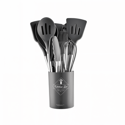 Skanto | 12-Piece Silicone Kitchen Utensil Set with Stainless Steel Handles