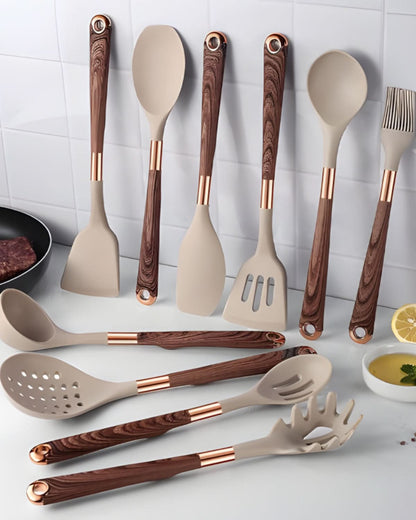 BowLift | Robust Kitchen Utensils Set with Heat Resistant Silicone Heads