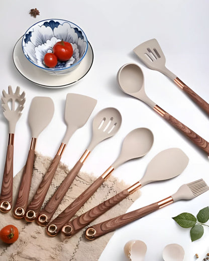 BowLift | Robust Kitchen Utensils Set with Heat Resistant Silicone Heads