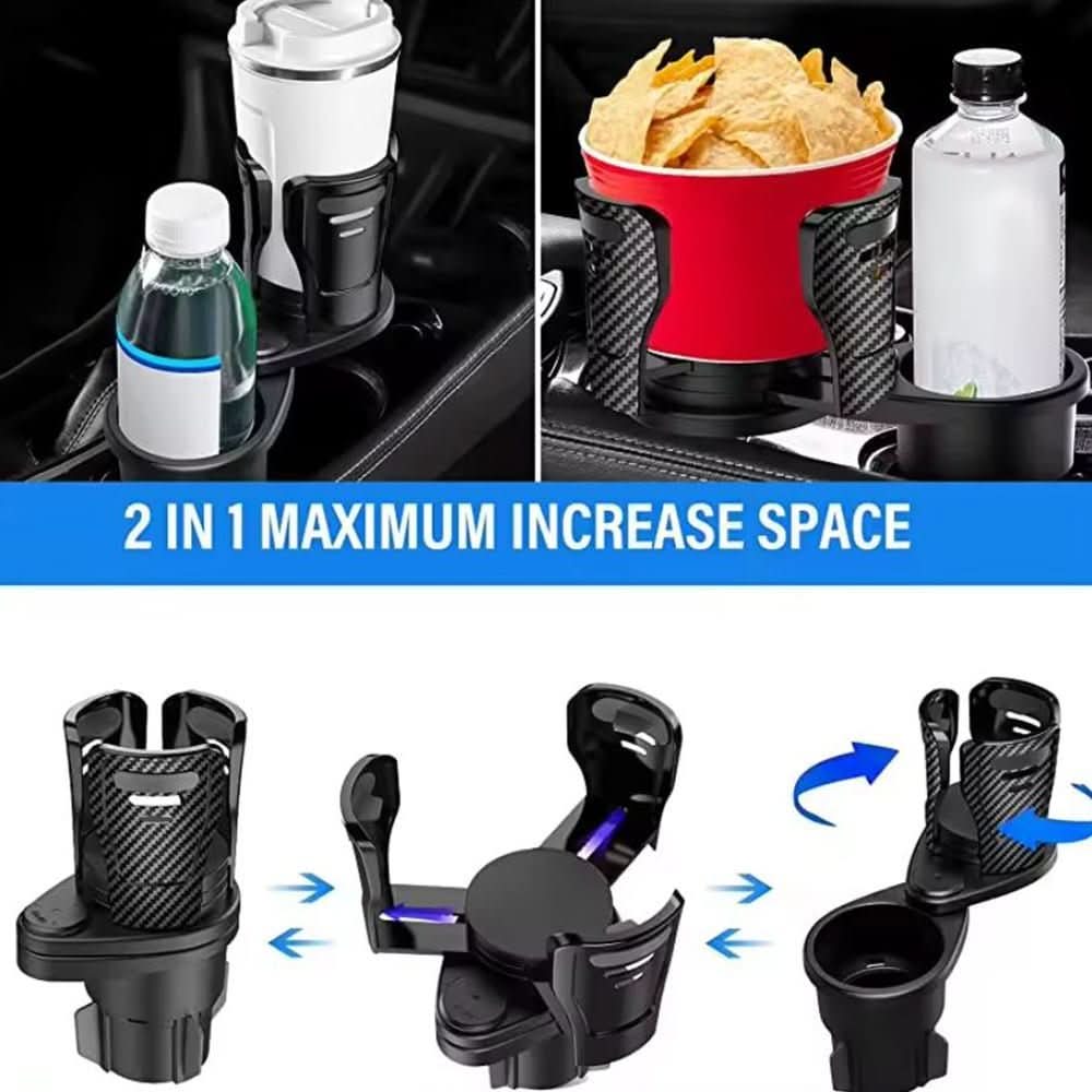 BowLift | 2-in-1 Car Drink Holder with Rotation Function & Telescopic Fixation