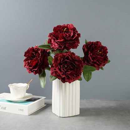 Artificial 5 large head peony flowers