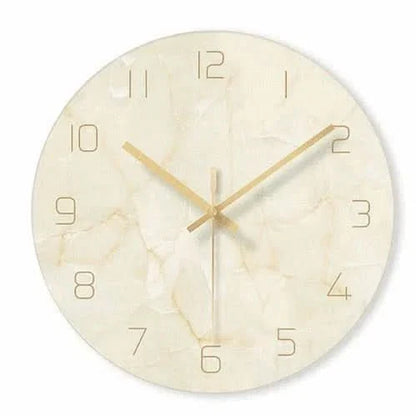 BowLift | Olive - Elegant Wall Clock with Marble Inspiration