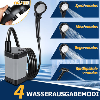 Portable Camping Shower Battery-Powered Outdoor Shower with 20L Collapsible Bucket | Skanto