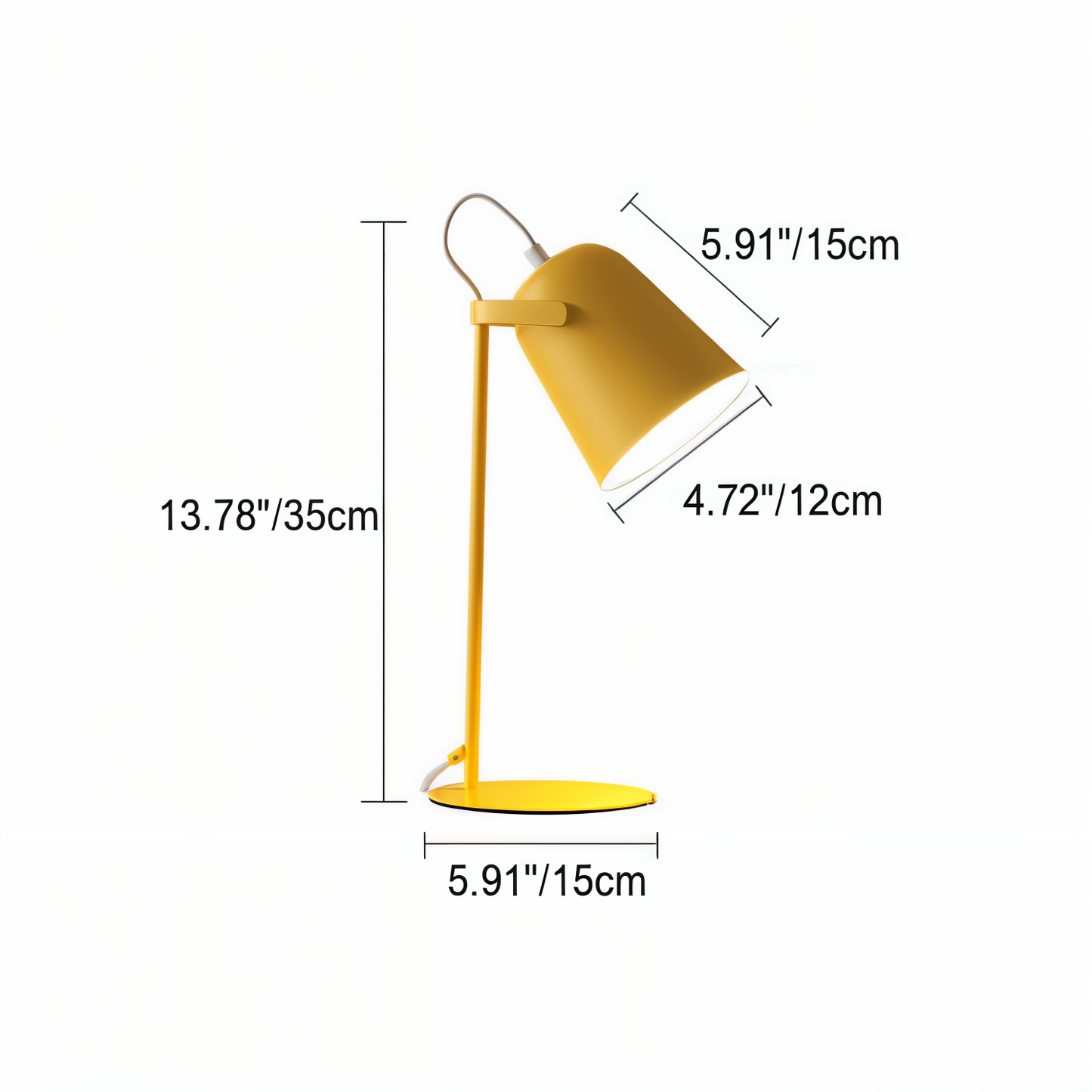 Skanto | Macaron Desk Lamp – Nordic Yellow Adjustable Table Lamp for Reading and Study