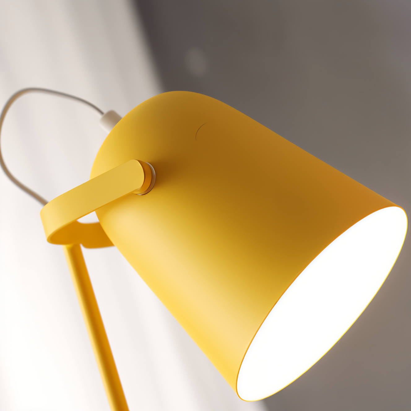 Skanto | Macaron Desk Lamp – Nordic Yellow Adjustable Table Lamp for Reading and Study