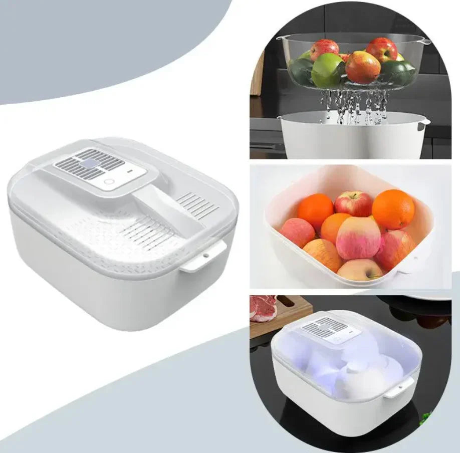 BowLift | Multifunctional Fruit and Vegetable Cleaning Box – Automatic Cleaner with Draining Basket & Storage Lid