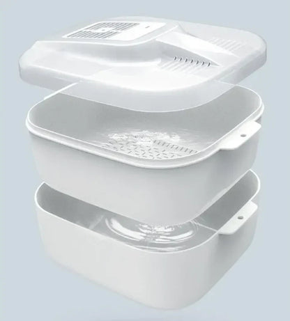 BowLift | Multifunctional Fruit and Vegetable Cleaning Box – Automatic Cleaner with Draining Basket & Storage Lid