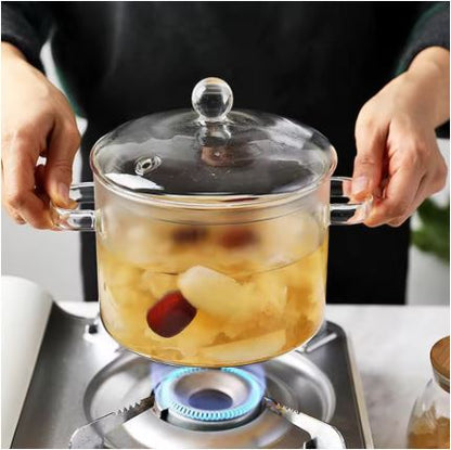 Heat-Resistant Glass Saucepan