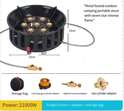 BowLift | 7-Core Portable Camping Gas Stove with Electronic Ignition – Kael