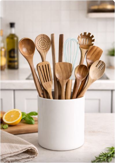 EcoWood Wooden Cutlery Set with 10 Pieces Karnz