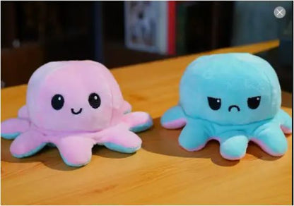 Reversible plush toy octopus