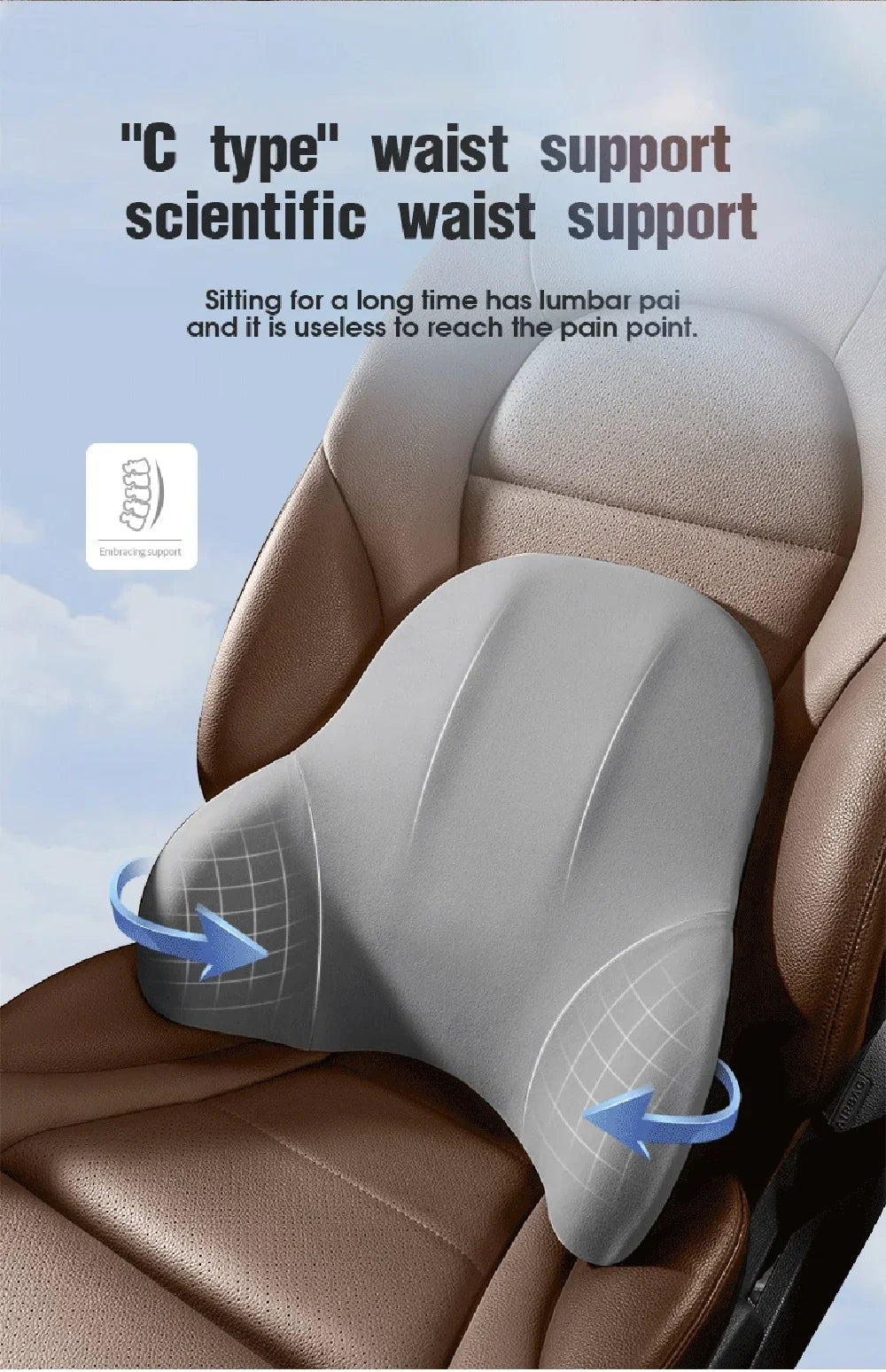 Skanto | Lumbar Support Pillow and Neck Pillow for Car