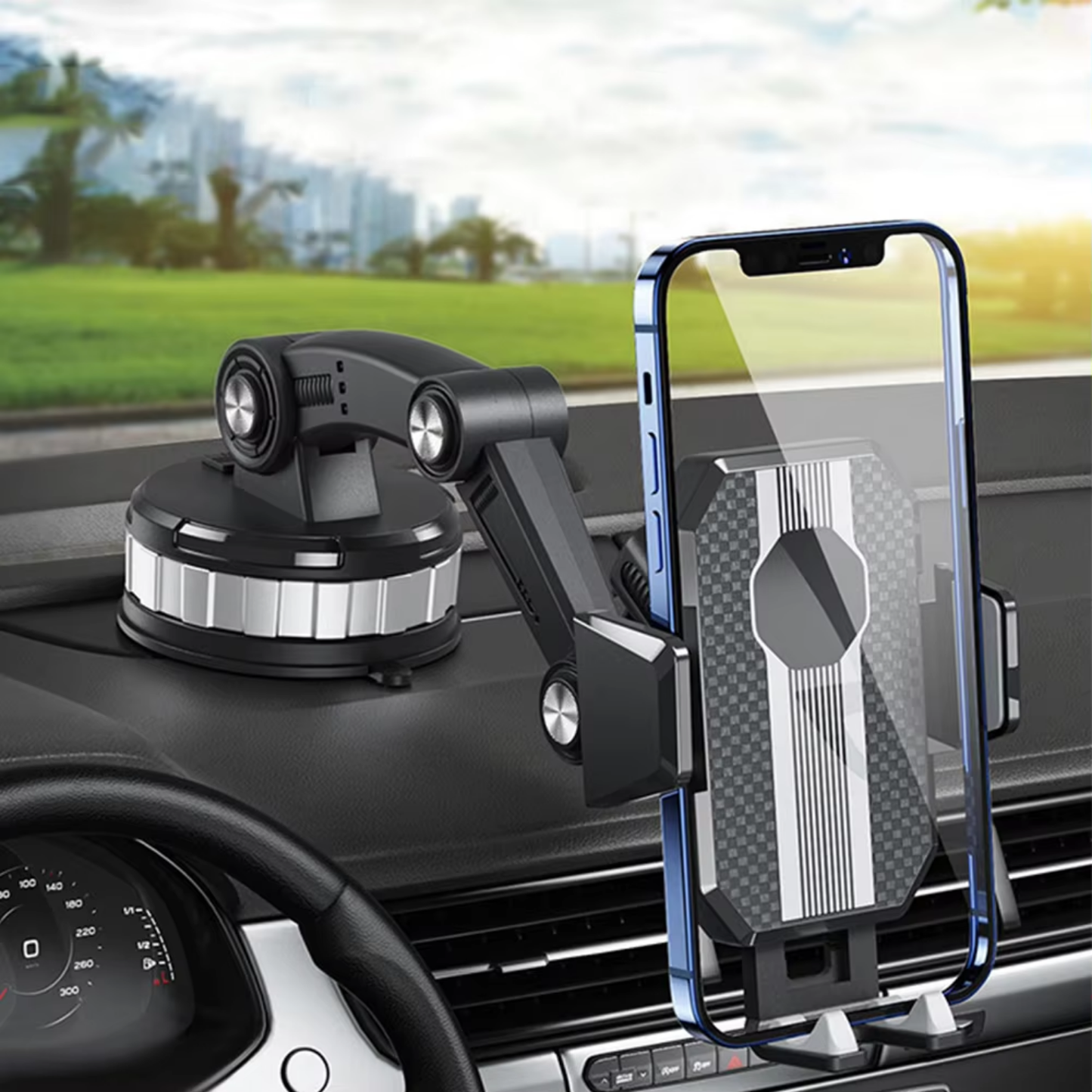BowLift | FlexMount Phone Holder Car | Strong Suction Cup | 360° Rotatable | One-Hand Operation