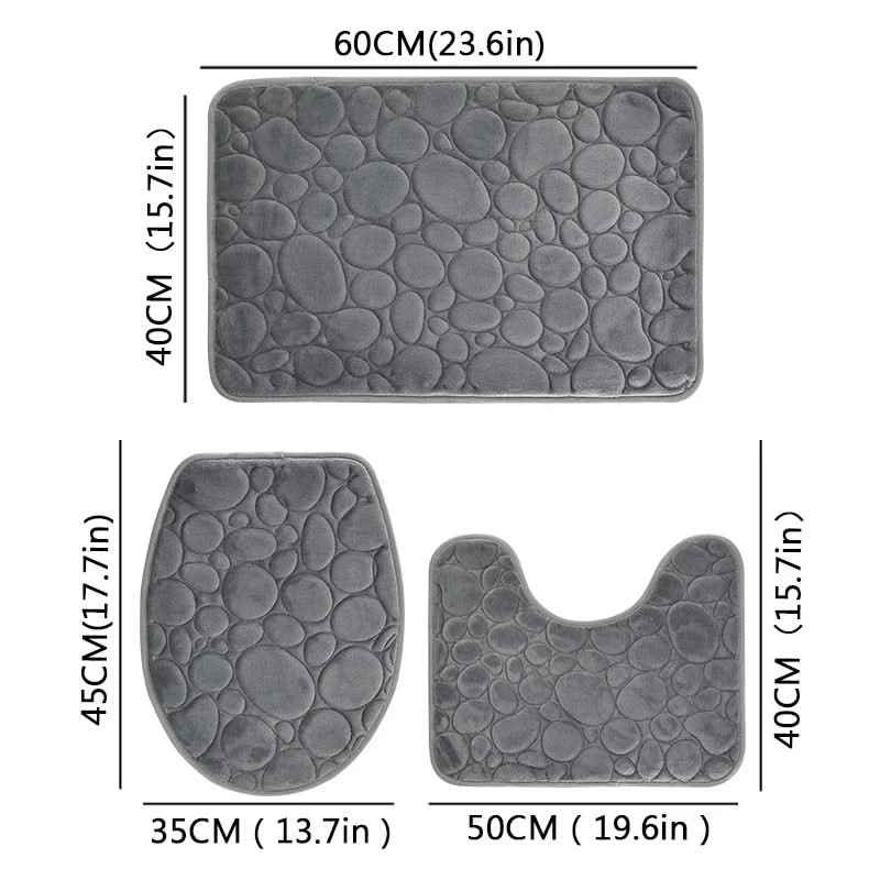 Skanto | 3-Piece Bathroom Mat Set with Non-Slip Comfort