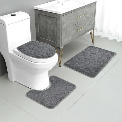 Skanto | 3-Piece Bathroom Mat Set with Non-Slip Comfort