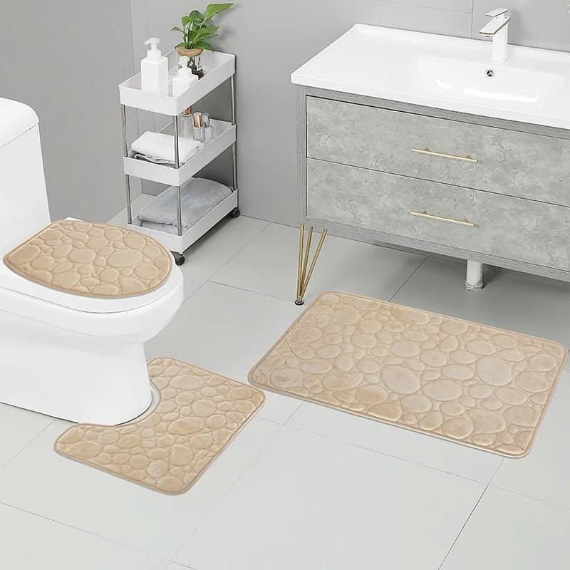 Skanto | 3-Piece Bathroom Mat Set with Non-Slip Comfort