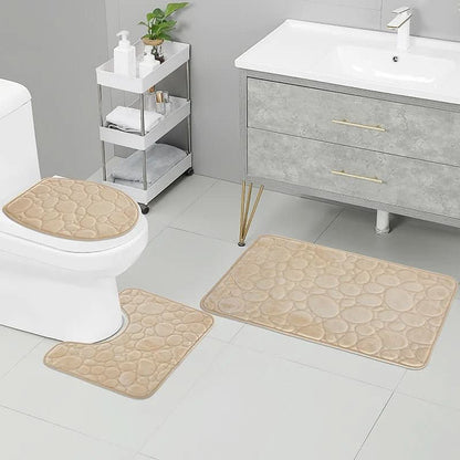 Skanto | 3-Piece Bathroom Mat Set with Non-Slip Comfort