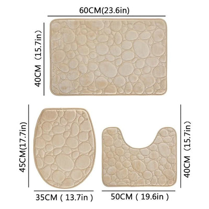 Skanto | 3-Piece Bathroom Mat Set with Non-Slip Comfort