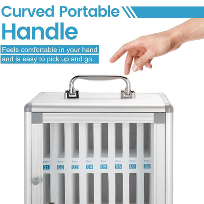 BowLift | 36 Slots Cell Phone Safe Locker Lockable Cell Phone Storage Cabinet, Cell Phone Lock Box With Handle For Classroom Office Exam (Silver)