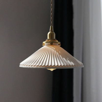 BowLift | Scandinavian White Ceramic Pendant Light