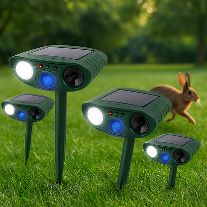 BowLift | Solar Powered Ultrasonic Rabbit Repeller with Flashing Light – Effective Pest Control for Gardens and Yards