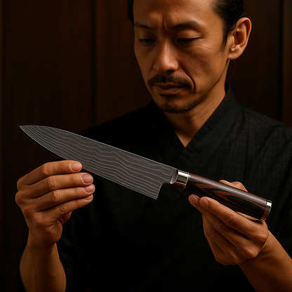 Skanto | Damascus Steel Chef's Knife | 20 cm Blade, Ergonomic Resin Handle & Ideal for Home Cooking