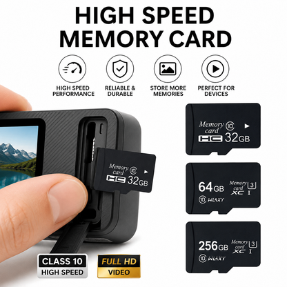 High-Capacity Class 10 MicroSD Card Set With SD Adapter Bowlift