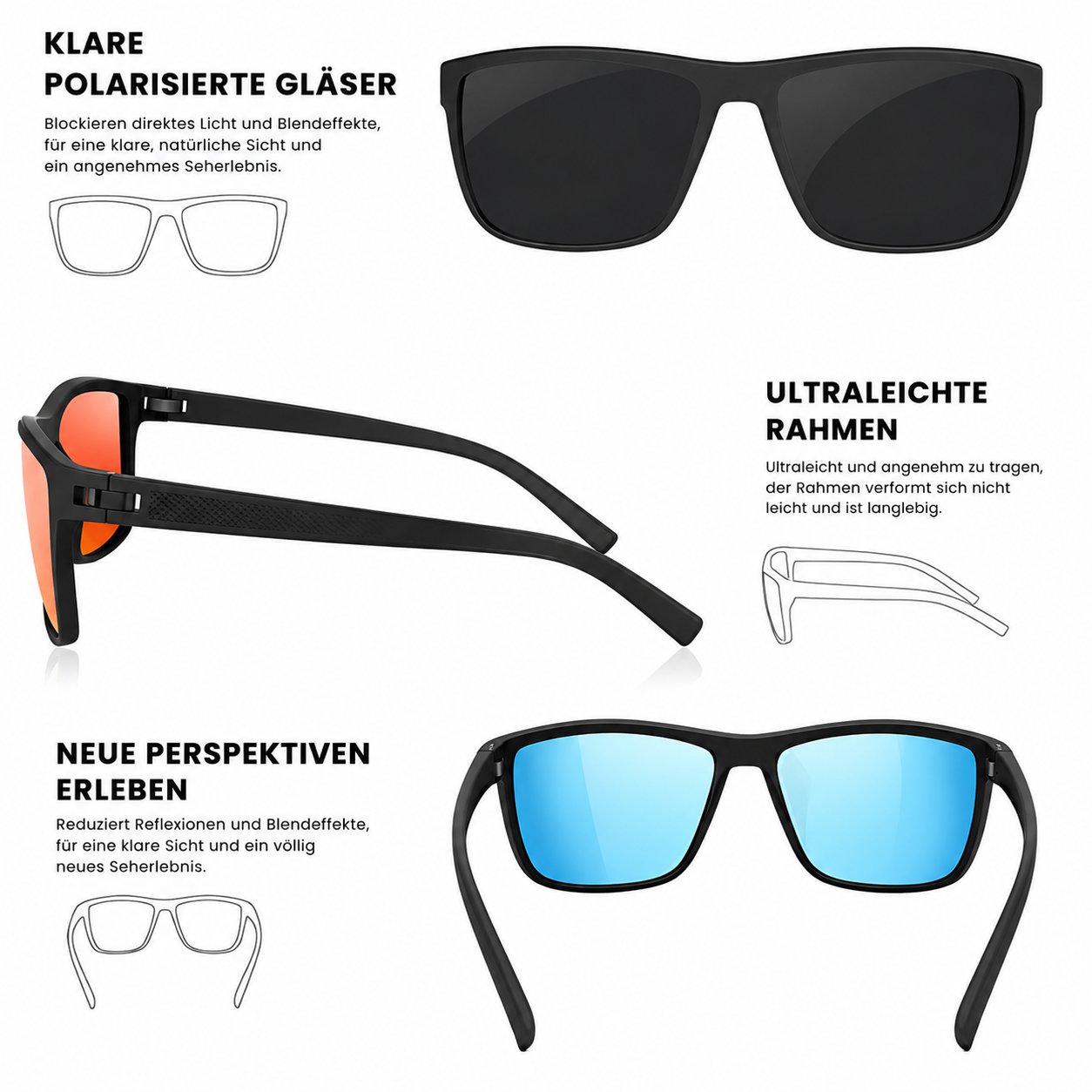 Polarized Sunglasses 3-pack UV400 | Karnz