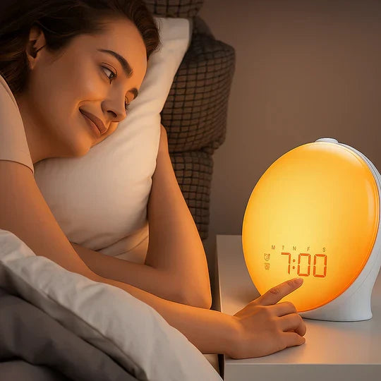 BowLift | Sunrise Alarm Clock | Natural Wake-Up Light with Ambient Lighting for Heavy Sleepers & Dark Mornings