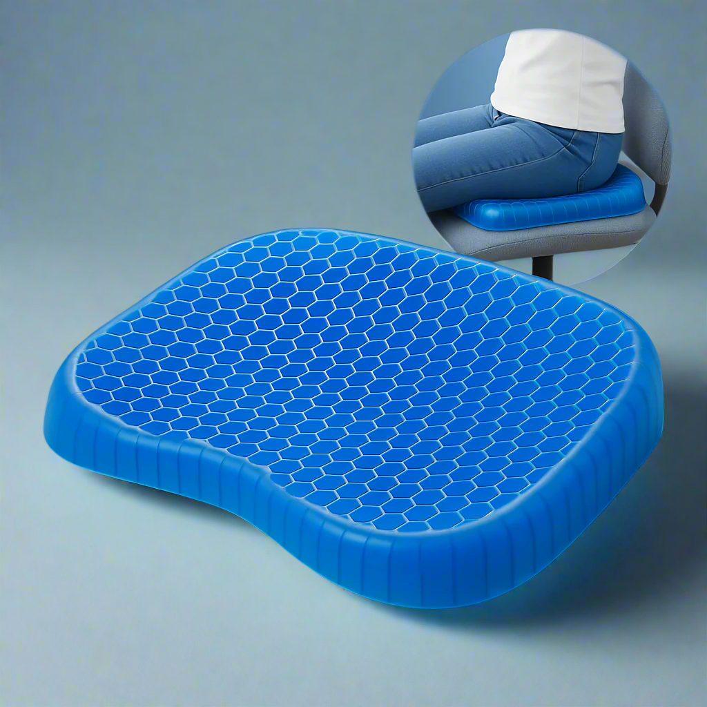 BowLift | Orthopedic Gel Seat Cushion | Pressure Relief, Tailbone Support & Lower Back Comfort for Office Chair, Car & Wheelchair Use