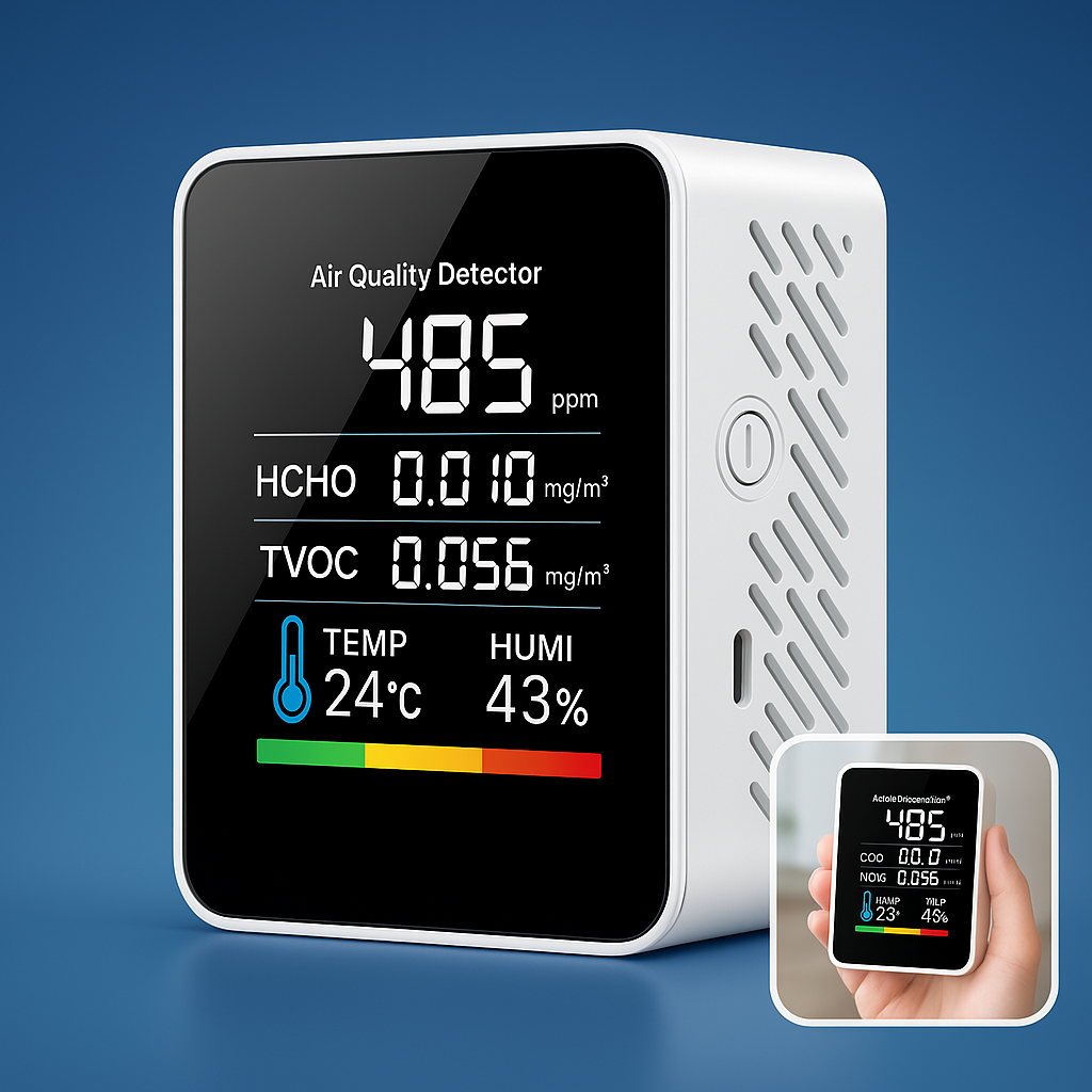 AirSense Pro CO2 Carbon Dioxide Monitor Air Quality Detector | Real-time Alerts - Air Quality Meter - for Clean Air Skanto