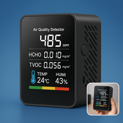 AirSense Pro CO2 Carbon Dioxide Monitor Air Quality Detector | Real-time Alerts - Air Quality Meter - for Clean Air Skanto