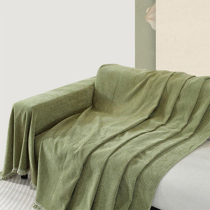 BowLift | Chenille Blanket Herringbone Tassel Sofa Cover