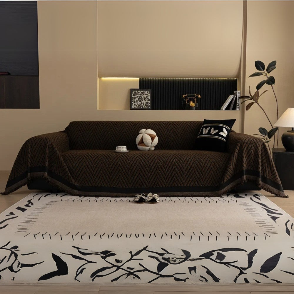 Skanto | Chevron Herringbone Fringe Sofa Cover