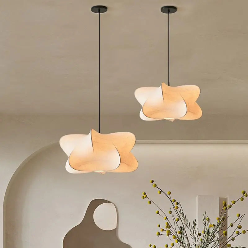 BowLift | Japanese Silk Pendant Lamp in Wabi Sabi Style - Sana