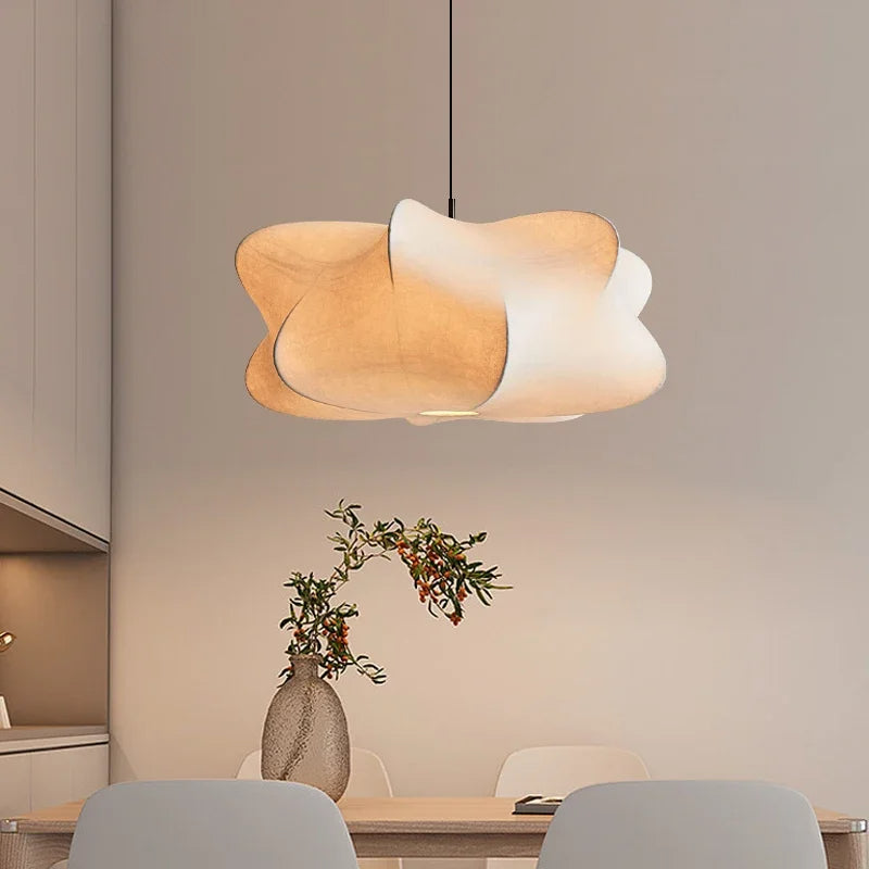 BowLift | Japanese Silk Pendant Lamp in Wabi Sabi Style - Sana