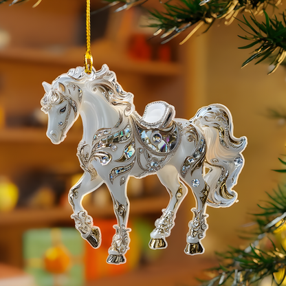 Skanto | Christmas Ornament Horse Acrylic Rhinestone Hanging Tree Decor
