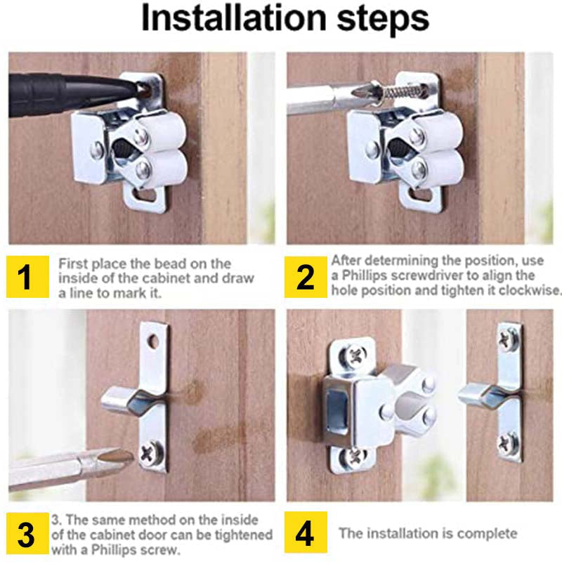 Skanto | Classic Cabinet Door Stainless Steel Snap Latches