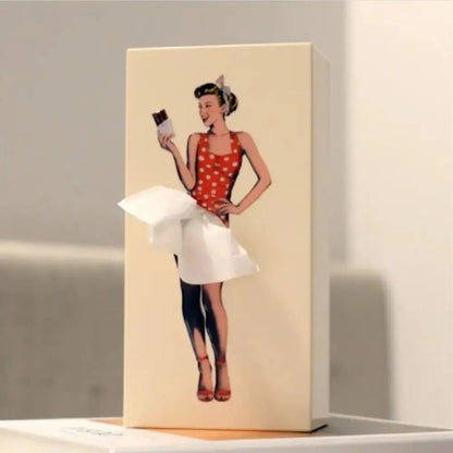 Retro Woman Tissue Box | Bowlift