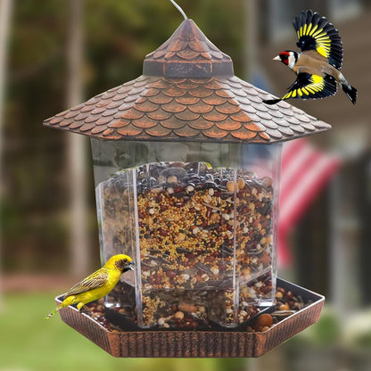 Skanto | Hanging Bird Feeder Copper Roof Outdoor