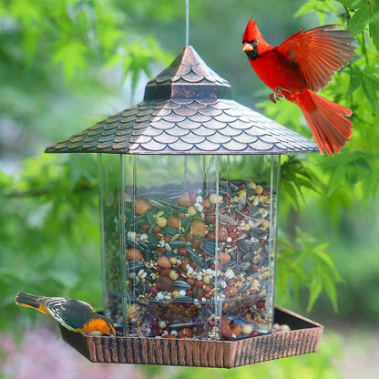 Skanto | Hanging Bird Feeder Copper Roof Outdoor