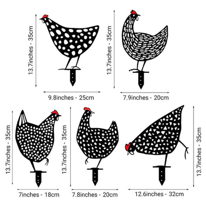 Skanto | Vintage Metal Hen Garden Sculpture with Durable Finish